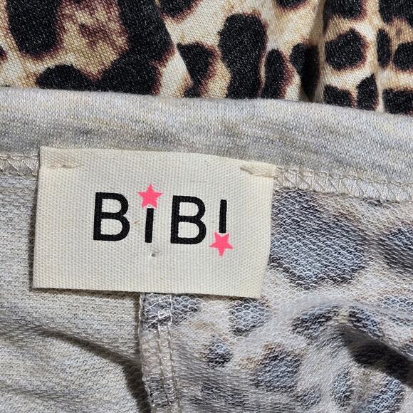 BiBi Women's Leopard Print Off Shoulder Long Tunic Dress Short Sleeve MED Sexy - Picture 6 of 10